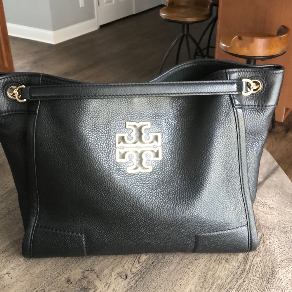 Tory Burch purse; black and gold